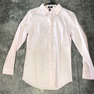 Jones ny pin strip pearl button up